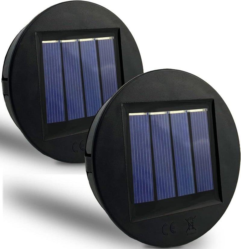 HELESIN Replacement Solar Light Parts, 2 Pack Solar Lights Replacement Top, 8 lumens Solar Light Inserts for Lanterns, Waterproof Battery Box Top DIY Outdoor Garden Patio Decor, Warm Yellow, 3.15inches - Image 1